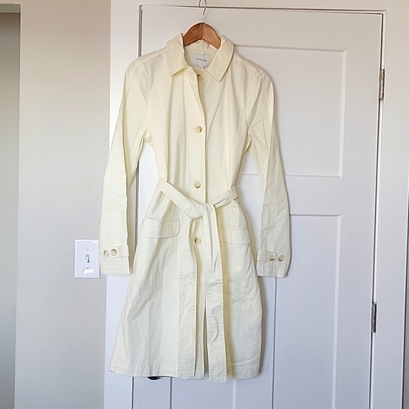 NWT Daily/Ritual Stretch Twill Trench Coat-Sweet Corn - Picture 6 of 14